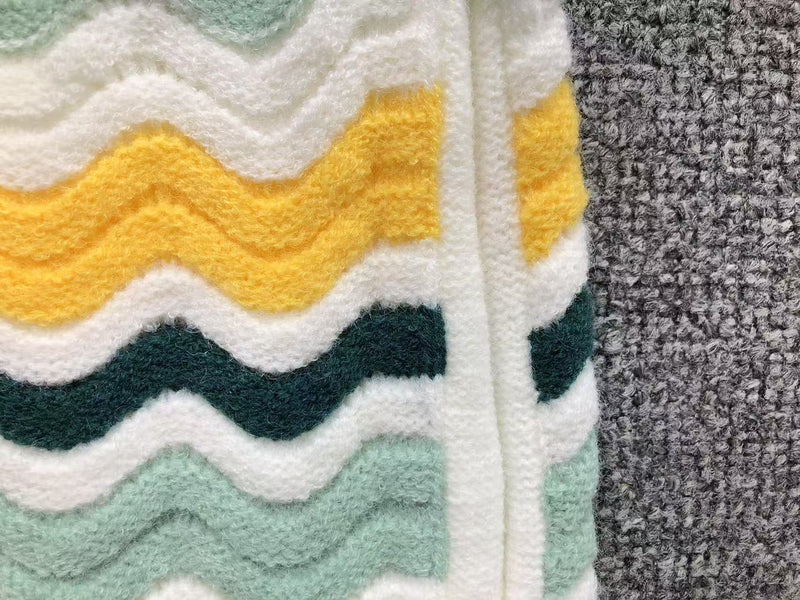 Kit Casablanca Paris Tricô Zig Zag Amarelo e Verde - Versat Outlet