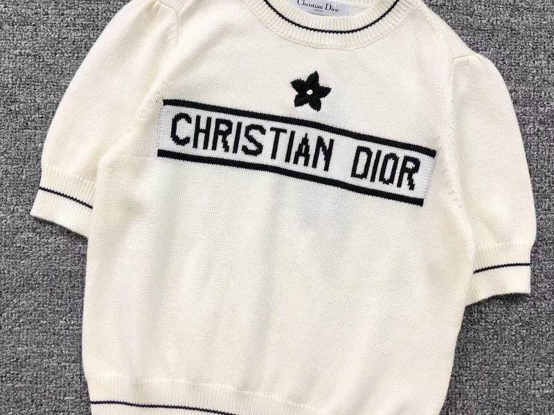 Blusa de Tricô Dior com Logo Intársia