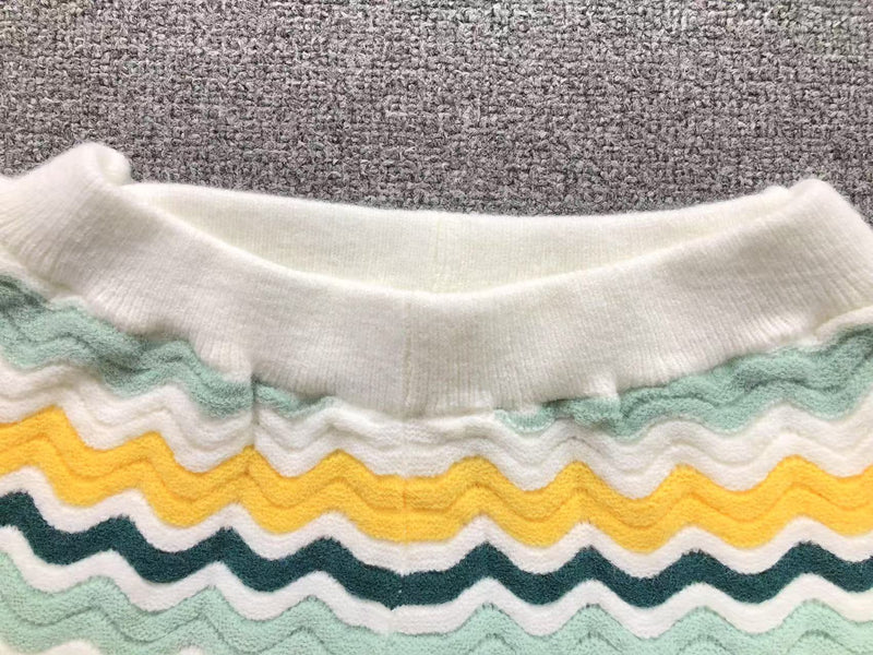 Kit Casablanca Paris Tricô Zig Zag Amarelo e Verde - Versat Outlet