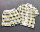 Kit Casablanca Paris Tricô Zig Zag Amarelo e Verde - Versat Outlet