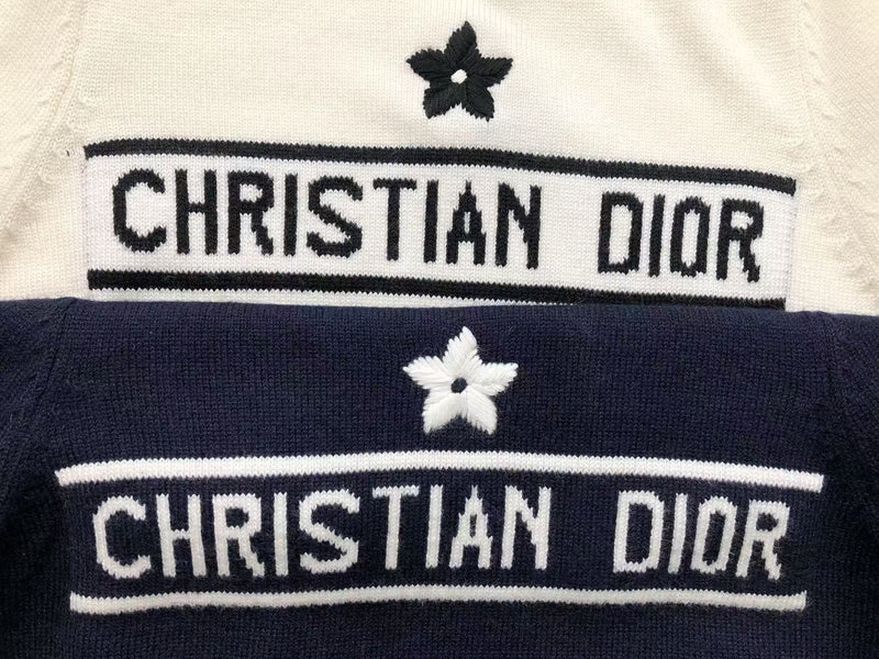 Blusa de Tricô Dior com Logo Intársia