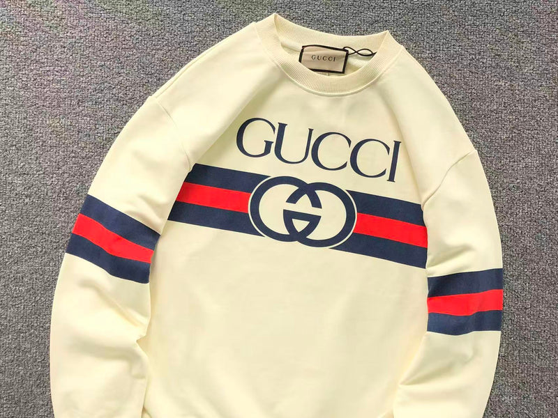 Moletom Gucci Off White – Listras Vermelha & Azul - Versat outlet